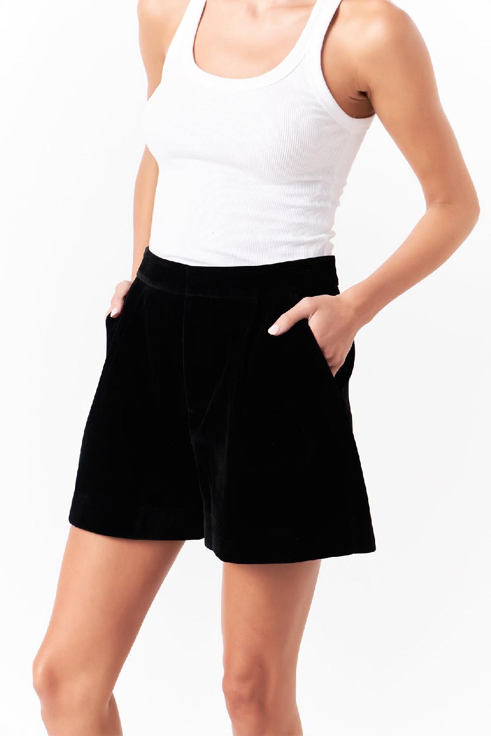 Endless Rose Velvet Short BLACK