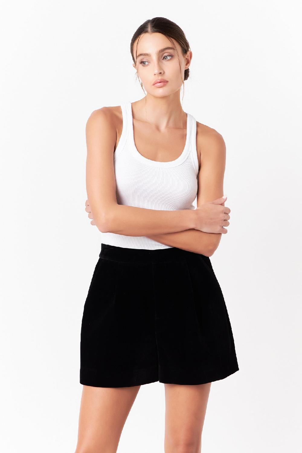 Endless Rose Velvet Short BLACK