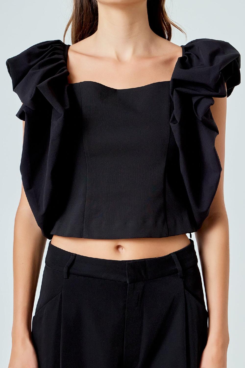 Endless Rose Voluminous Tube Top BLACK