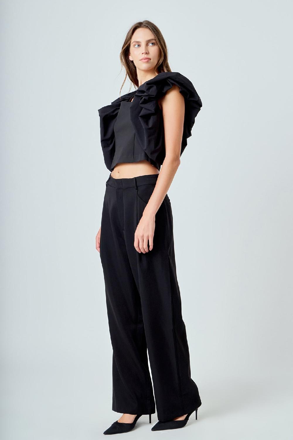 Endless Rose Voluminous Tube Top BLACK