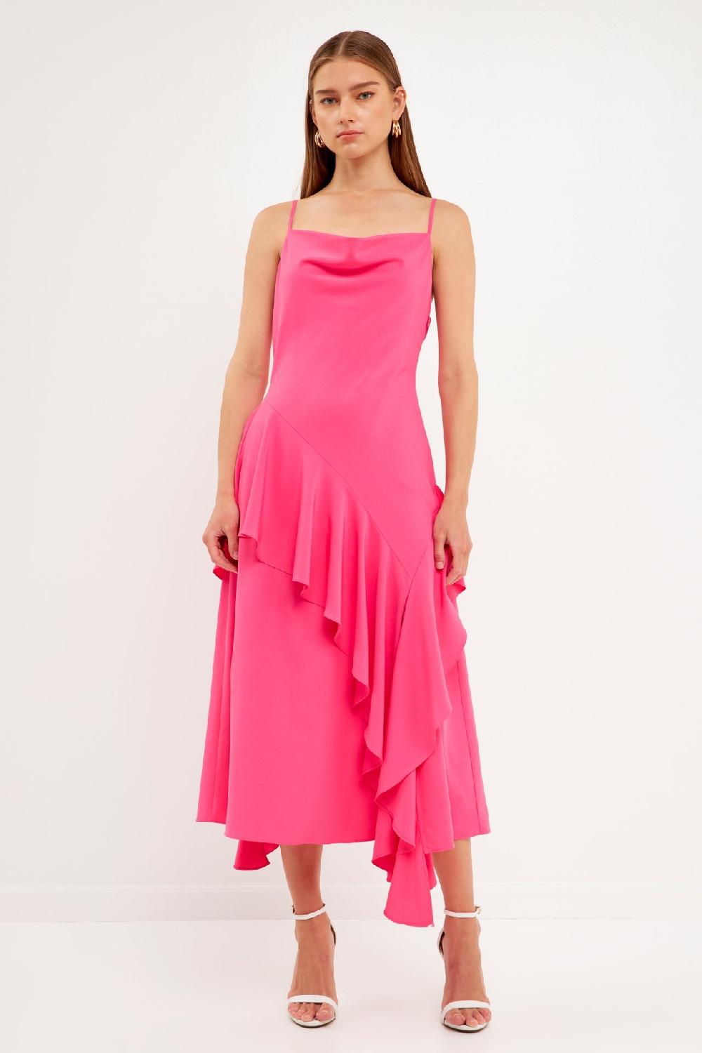 endless rose Waterfall Maxi Dress PINK