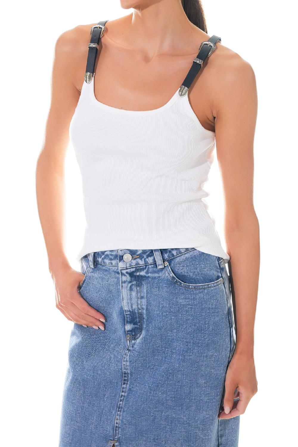 Endless Rose Western Belt Tank Top BLACK