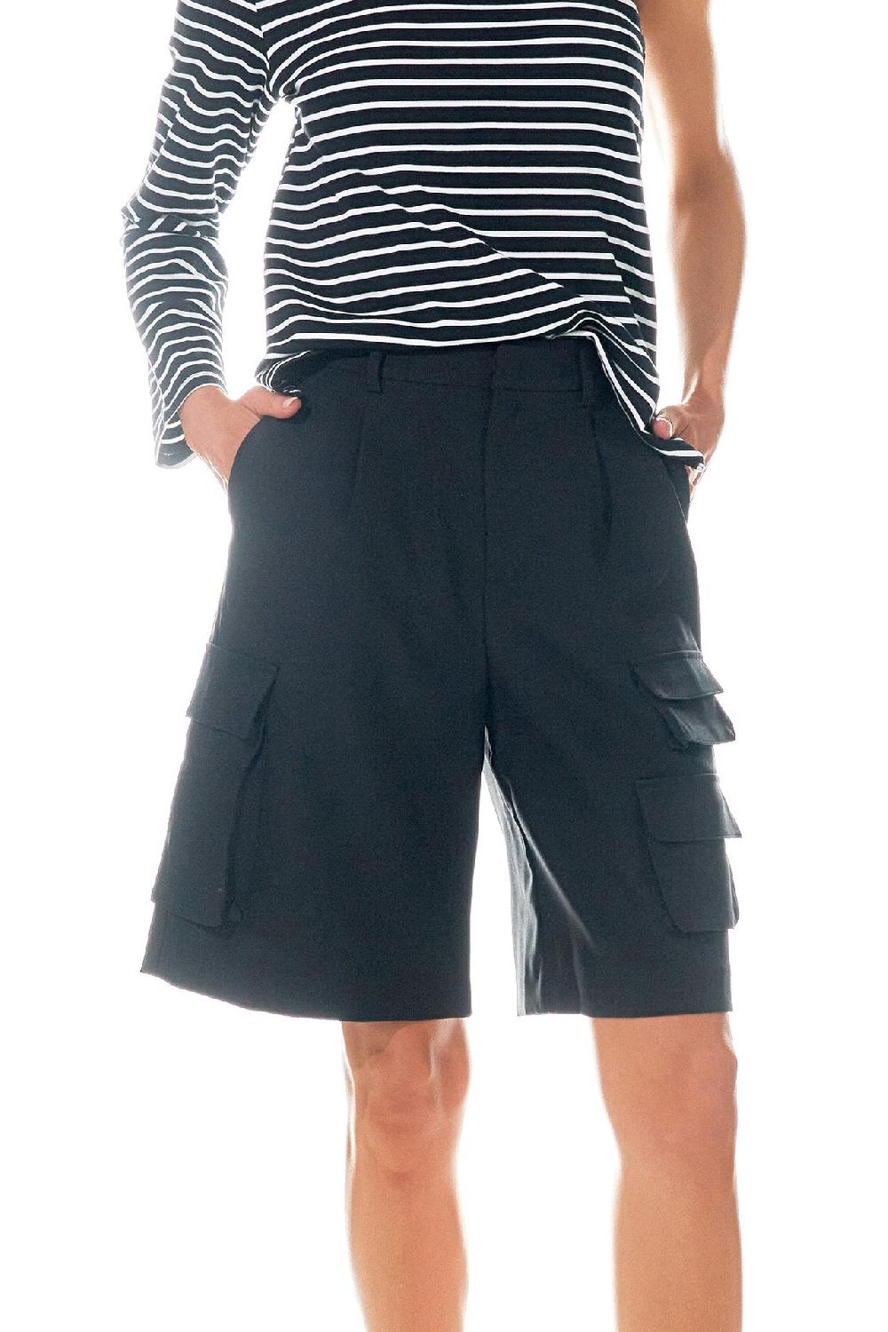 Endless Rose Wide Cargo Shorts BLACK