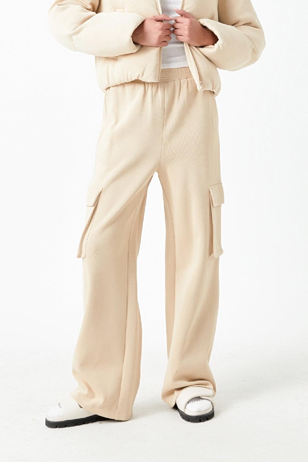 Endless Rose Wide Knit Pants With Pockets GREY