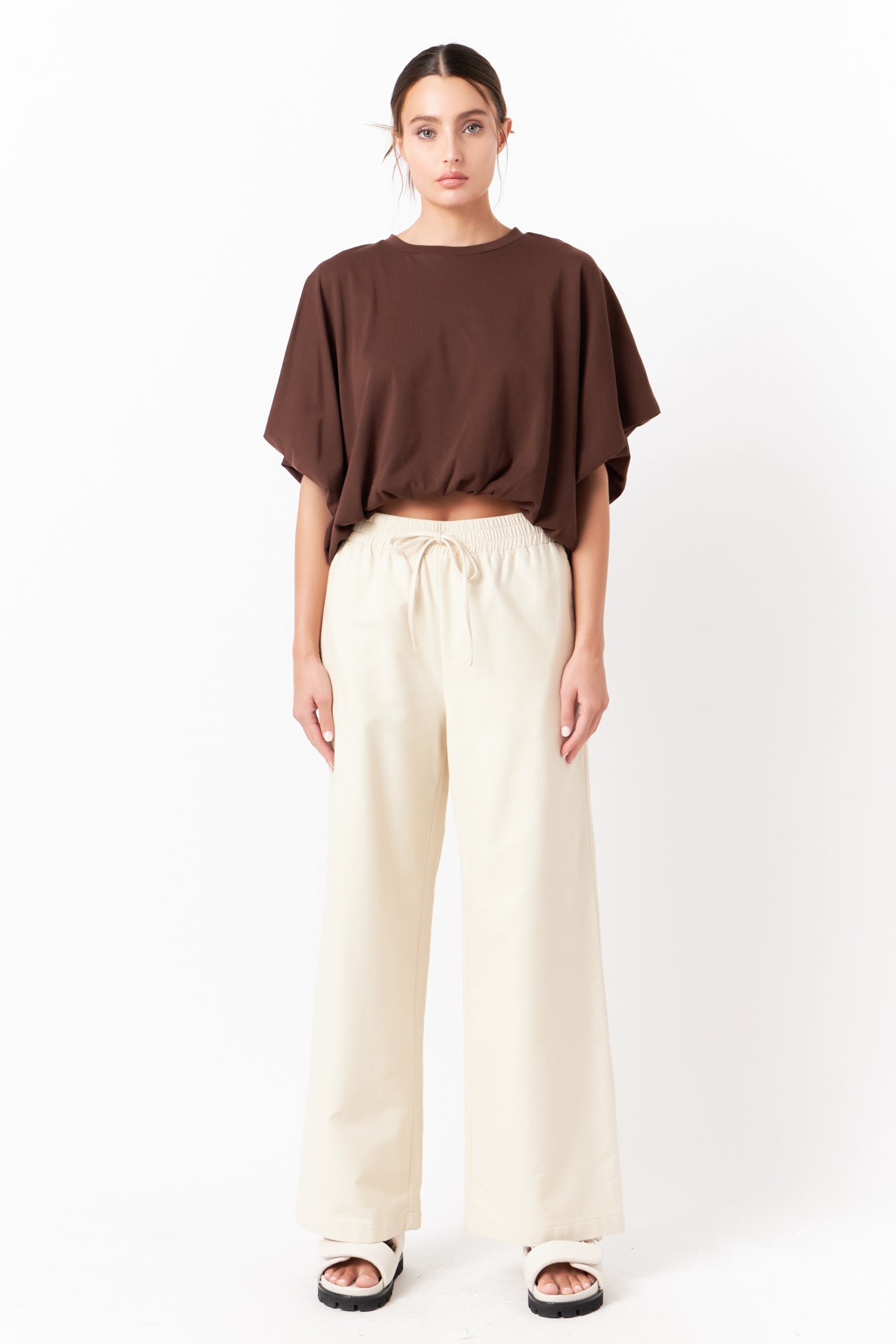 Endless Rose Wide Leg Pants ECRU