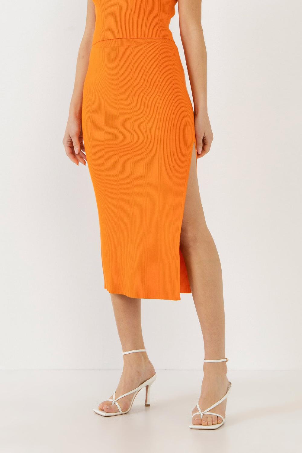 Endless Rose Women Knit Skirt ORANGE