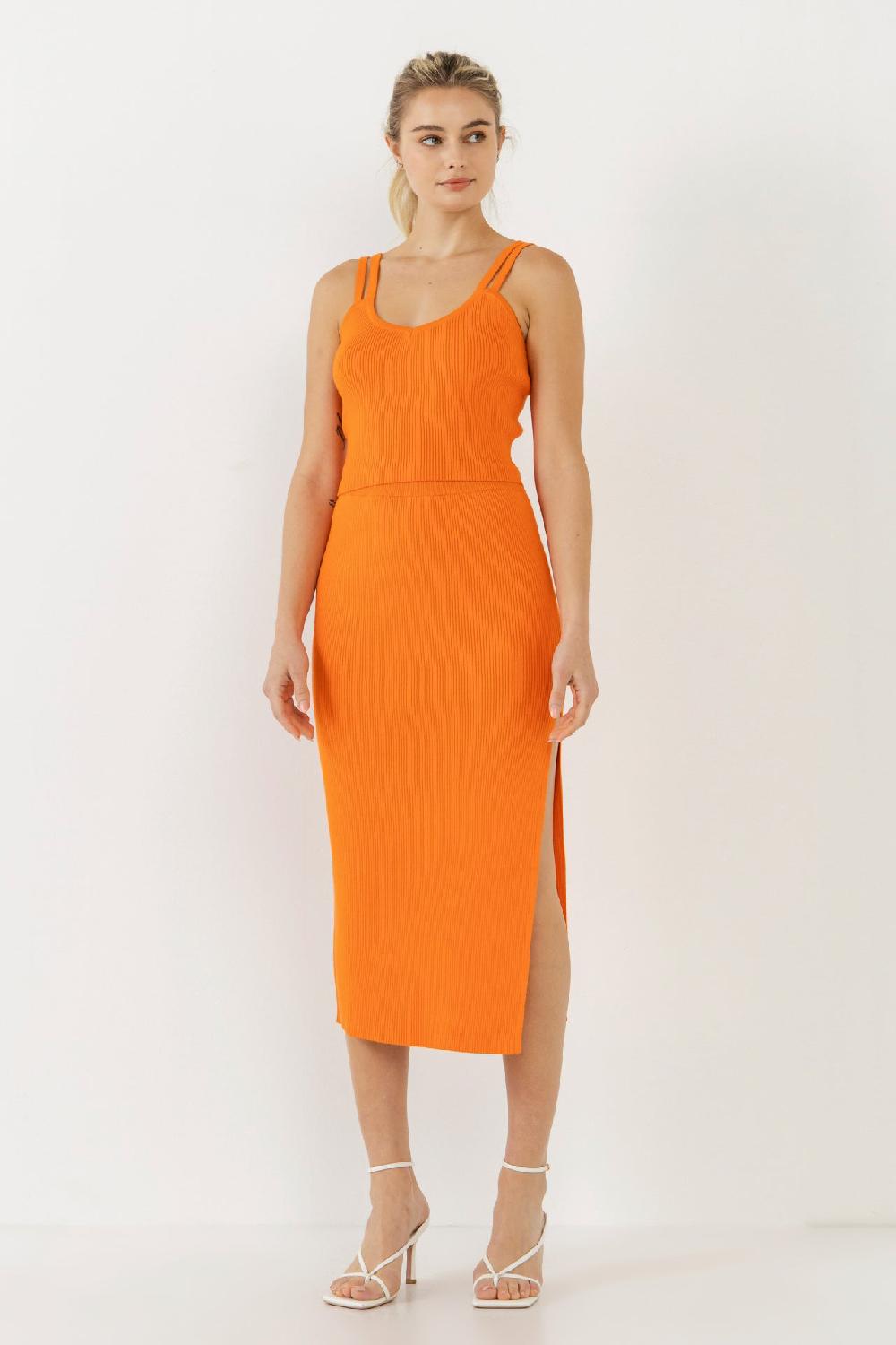 endless rose Women Knit Skirt ORANGE