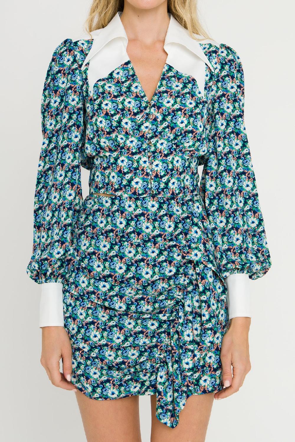 Endless Rose Women Woven Blouse NAVY MULTI