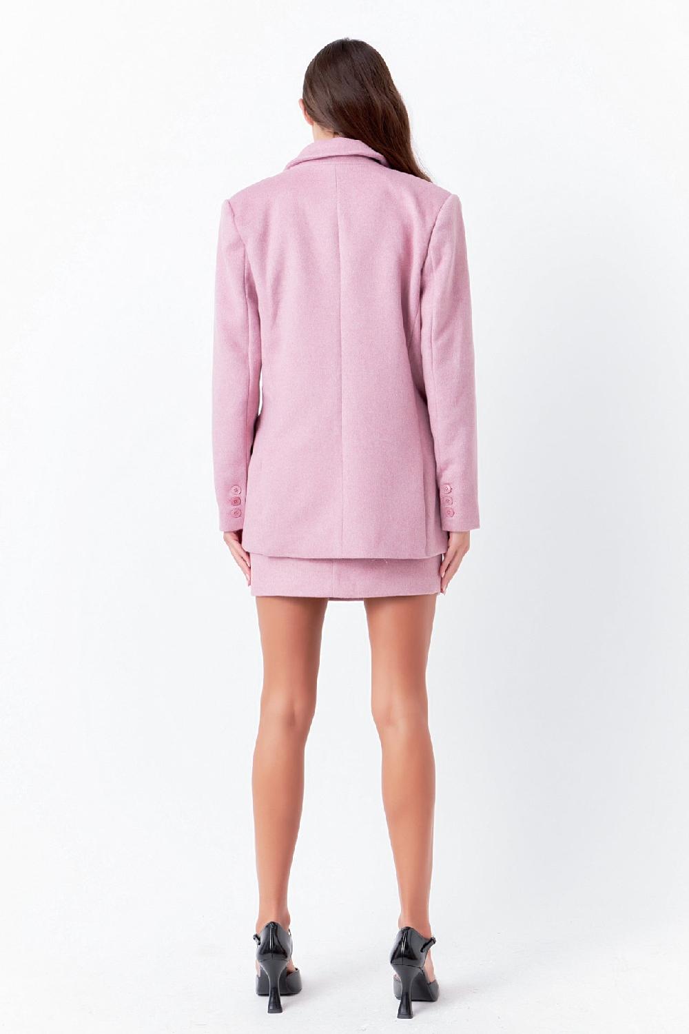 Endless Rose Wool Boxy Oversize Blazer PURPLE