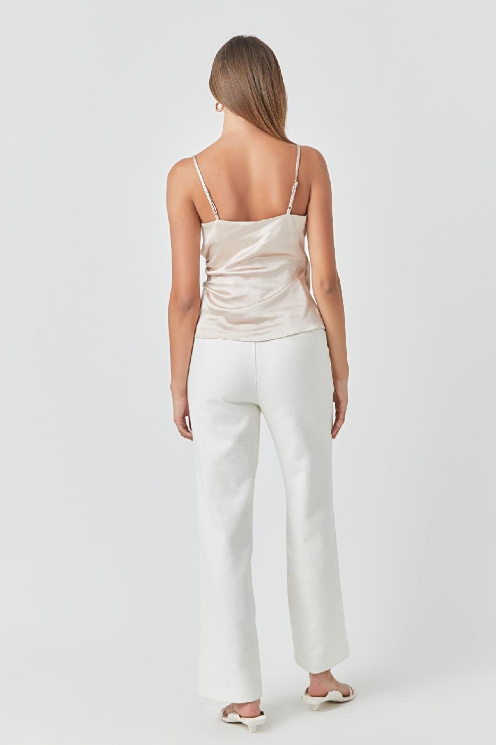 Endless Rose Wrap Over Satin Camisole BEIGE