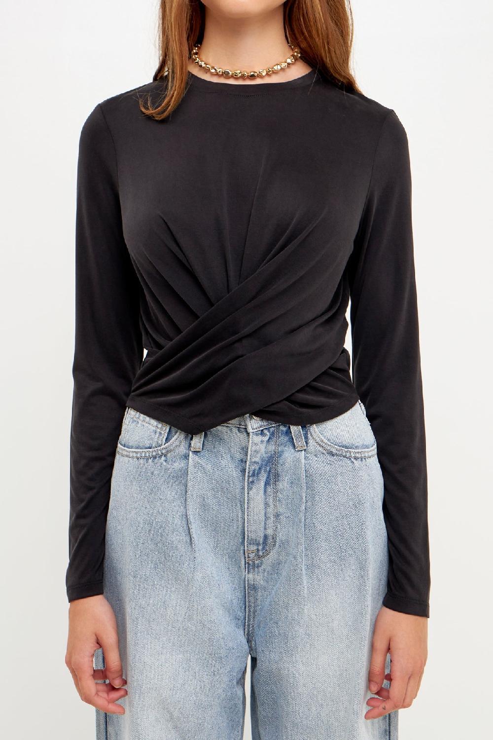 Endless Rose Wrap T-Shirts BLACK