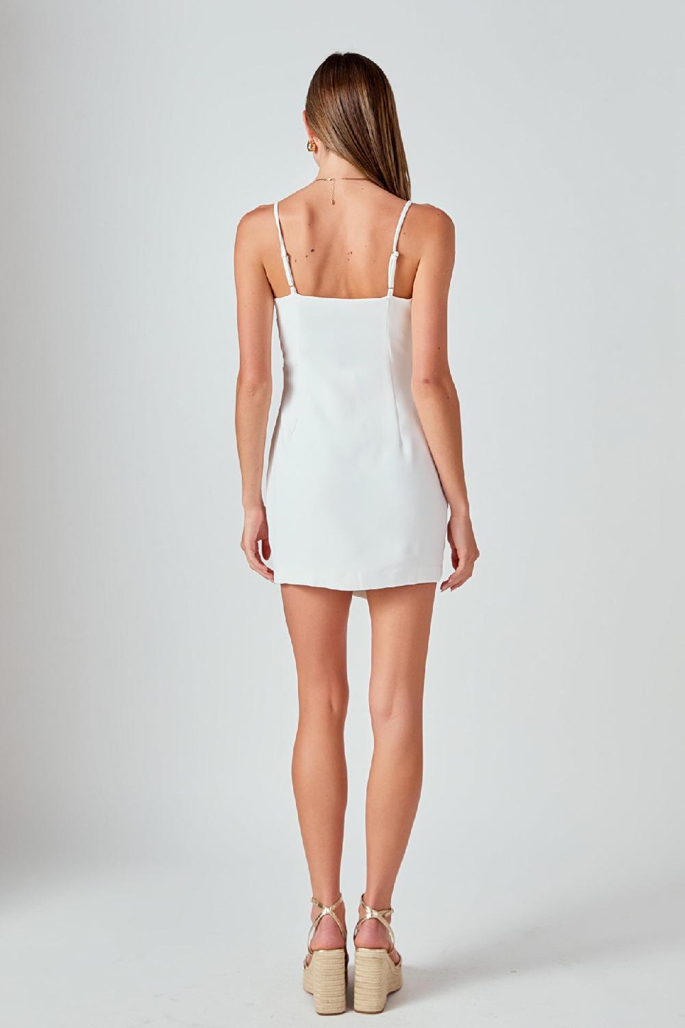 Endless Rose Wrapped Detail Mini Dress IVORY