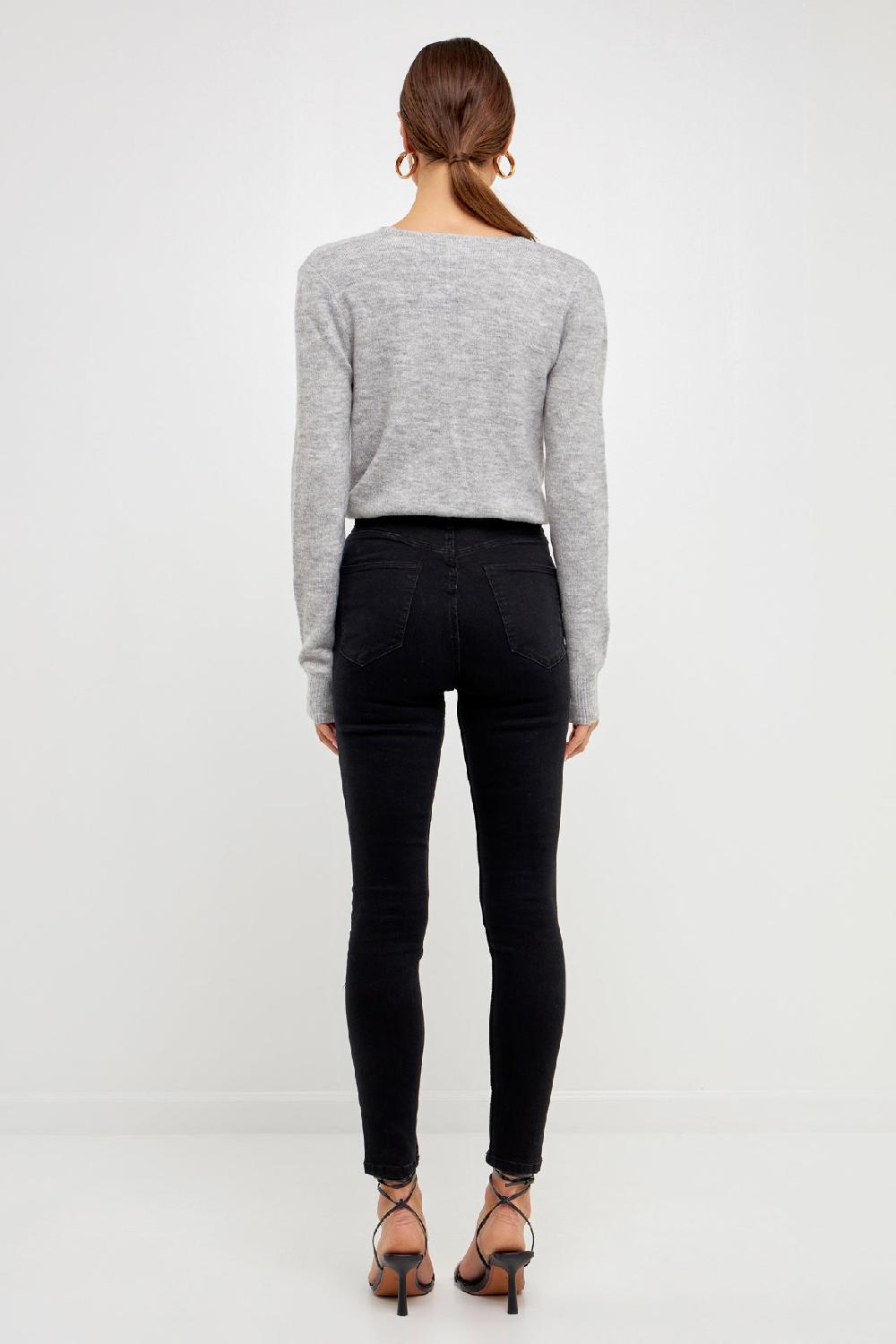 Endless Rose Wrapped Knit Top WHITE