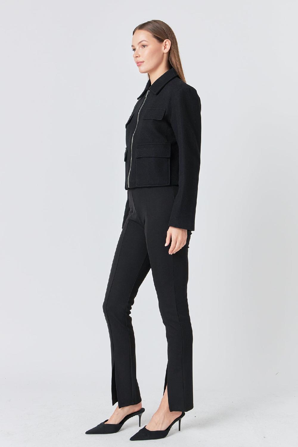 Endless Rose Zip Up Jacket BLACK