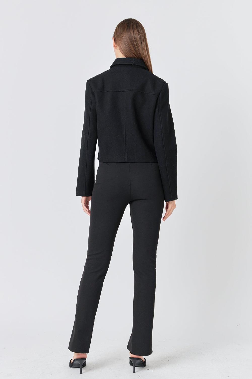 Endless Rose Zip Up Jacket BLACK