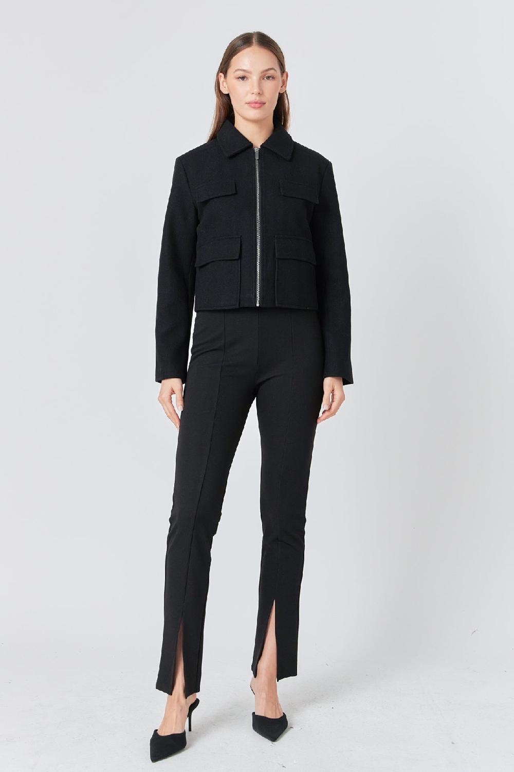 endless rose Zip Up Jacket BLACK