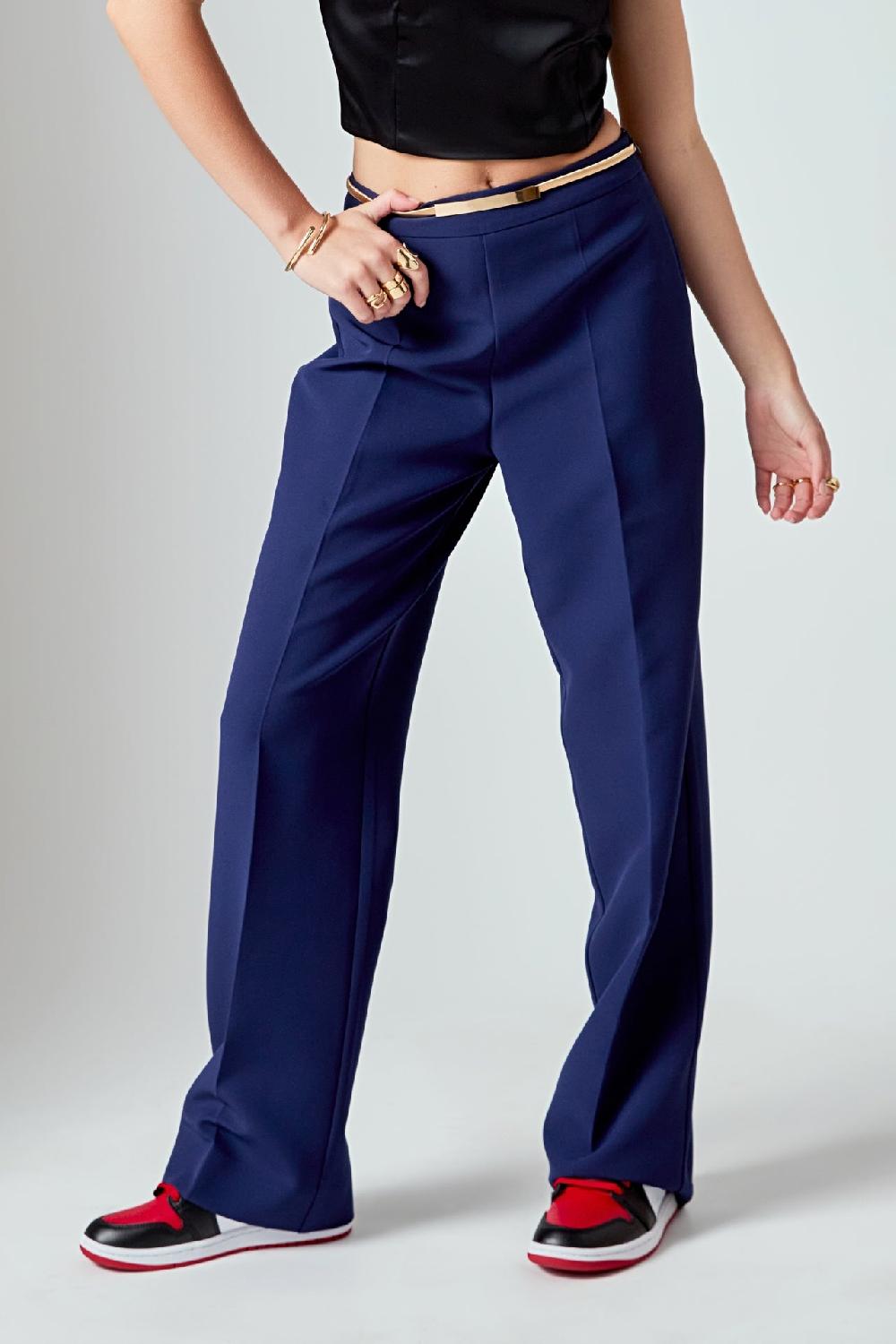Endless Rose Zip Up Suit Trousers NAVY