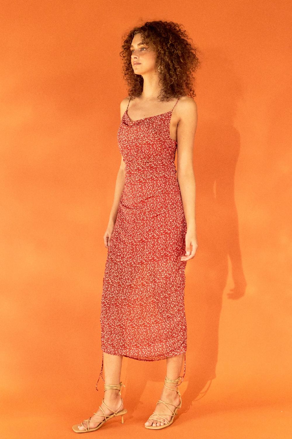 Endless Rose Floral Double Spaghetti Tie Mini Slip RED