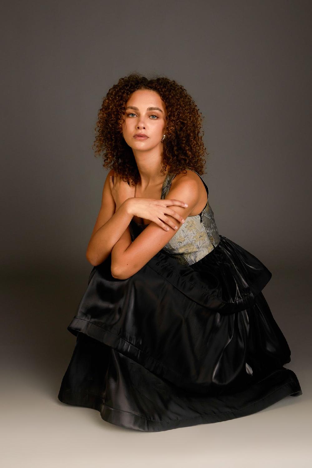 endless rose Floral Jacquard Midi Dress TAUPE MULTI