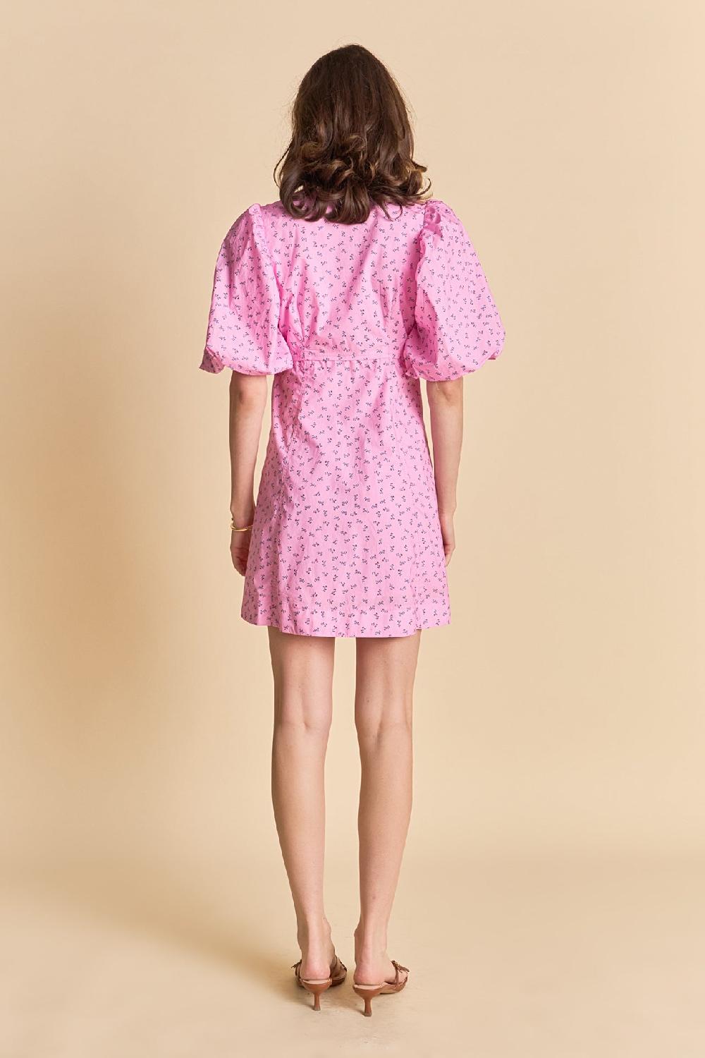 Endless Rose Floral Print Mini Dress With Button Detail LILAC