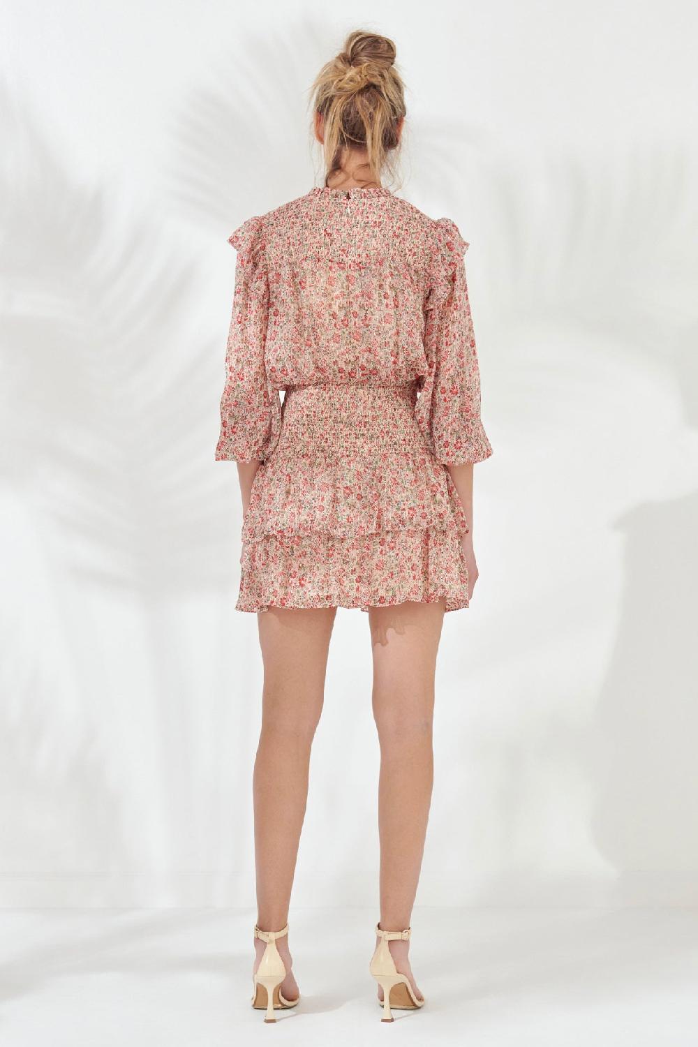 Endless Rose Floral Stripe Chiffon Dress PINK MULTI