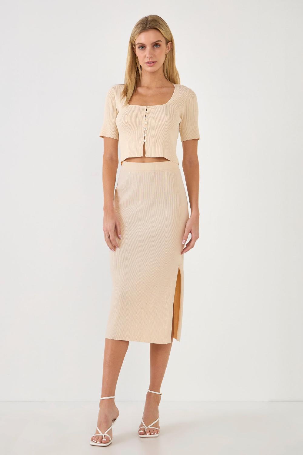 endless rose Half Sleeve Button Up Cardigan Top GREEN