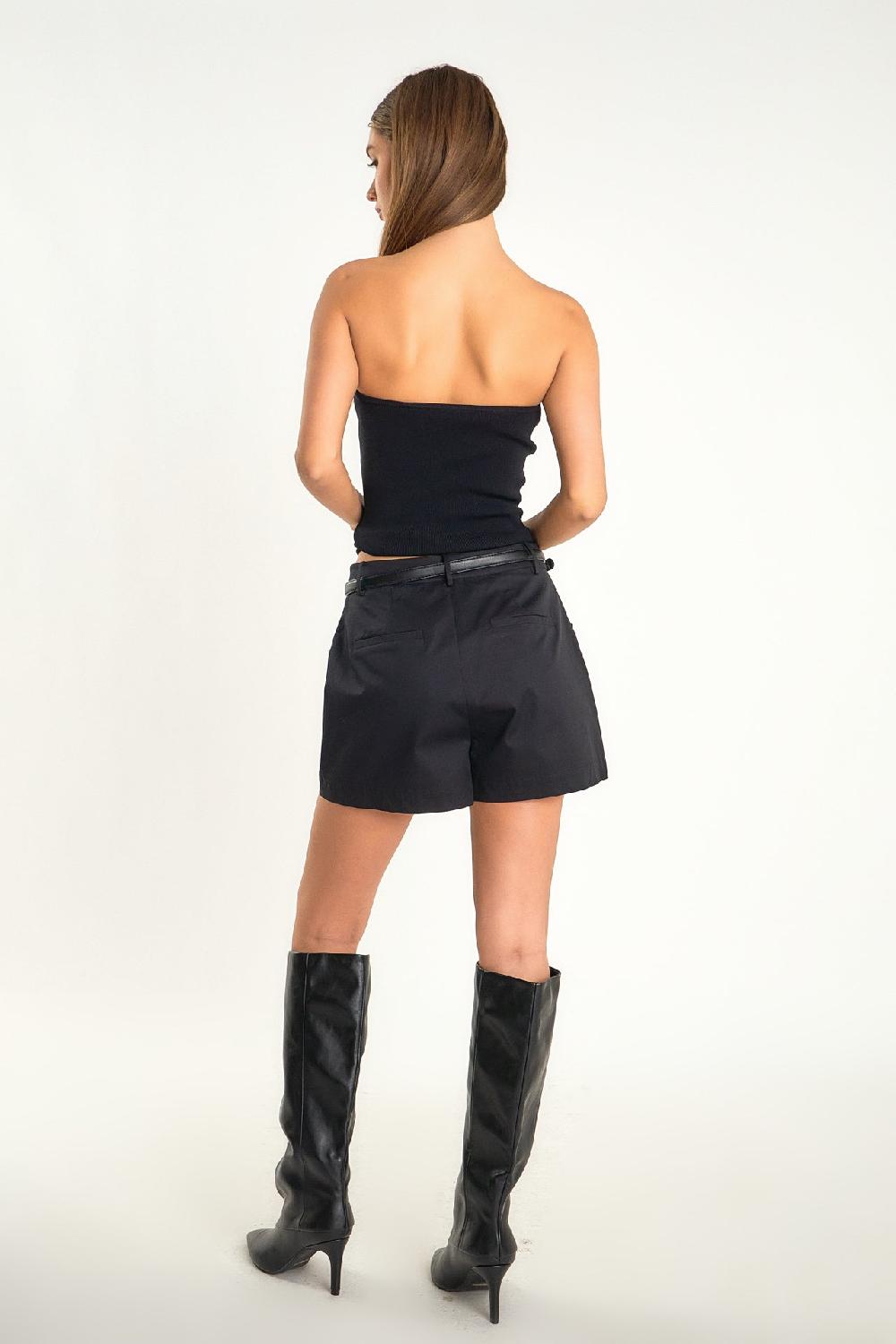 Endless Rose High-Waisted Shorts With Pockets BLACK