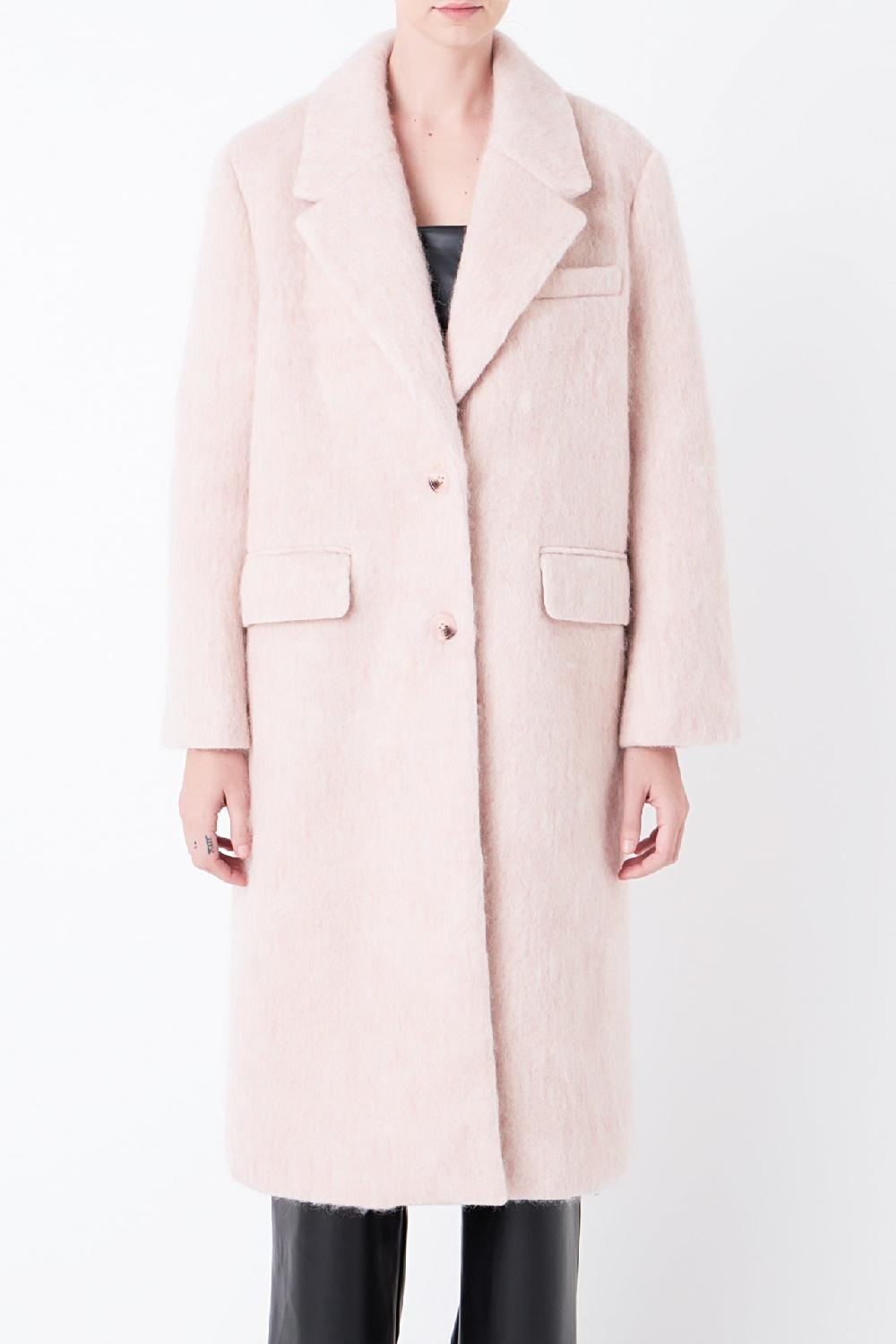 Endless Rose Oversize Single-breasted Long Coat HEATHER BLUSH