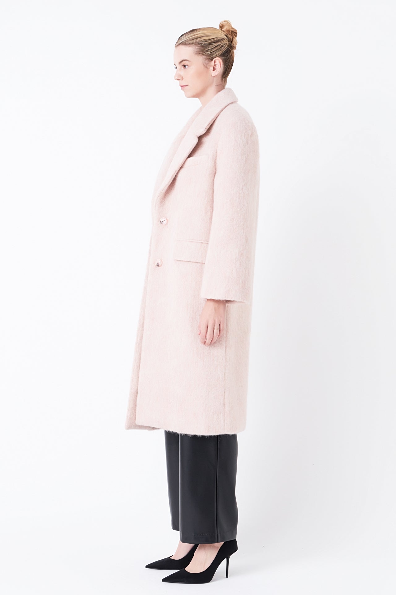 Endless Rose Oversize Single-breasted Long Coat HEATHER BLUSH