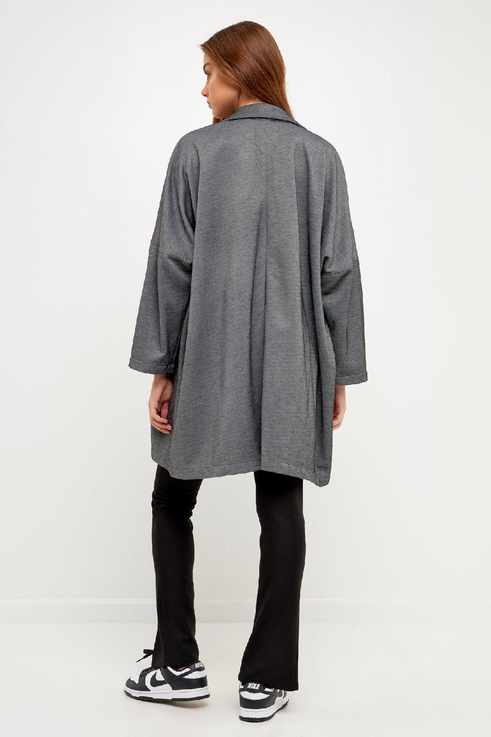 Endless Rose Oversized Coat With Big Pocket HEATHER GREY