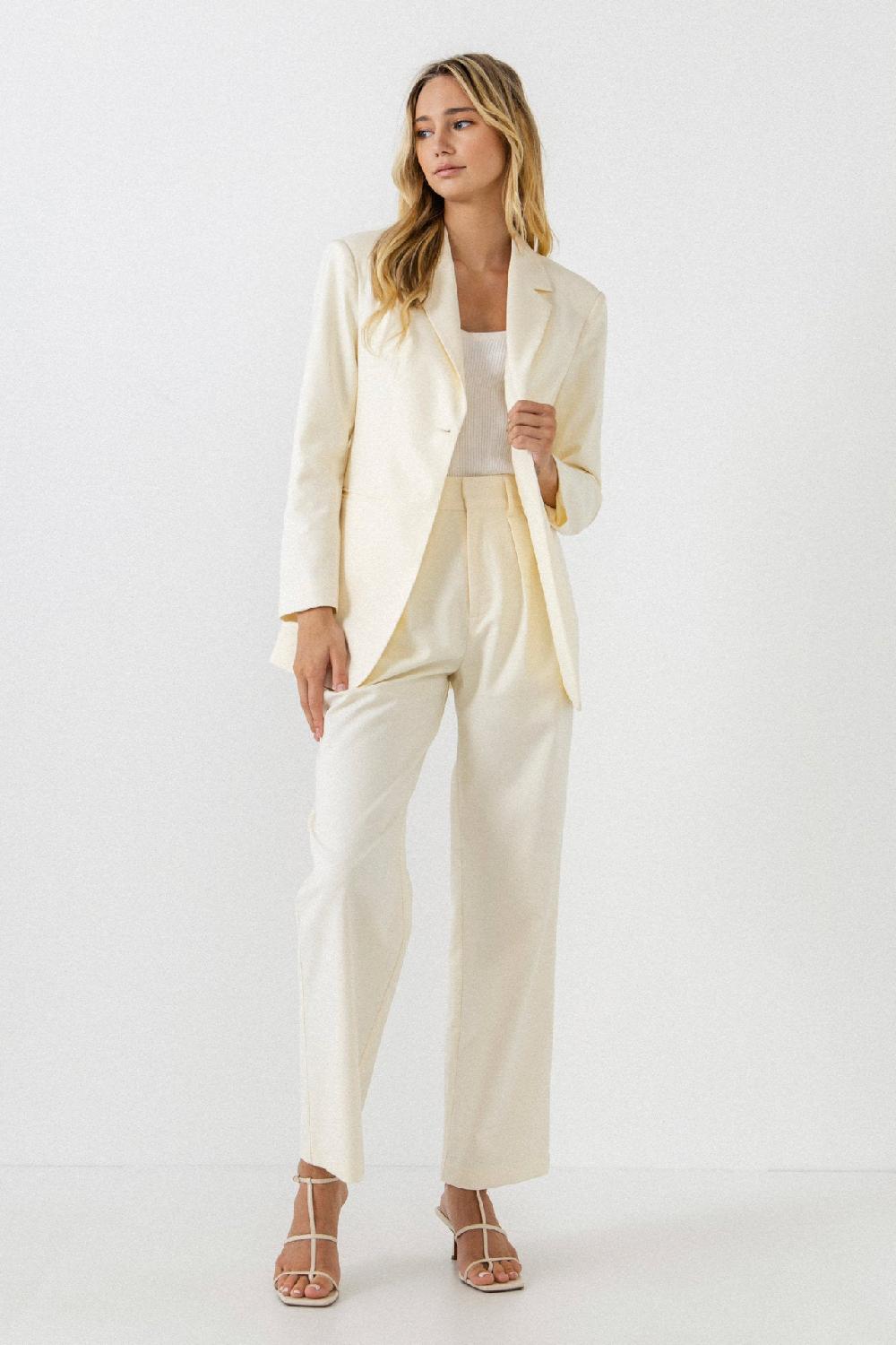Endless Rose Oversized Single Breasted Blazer IVORY