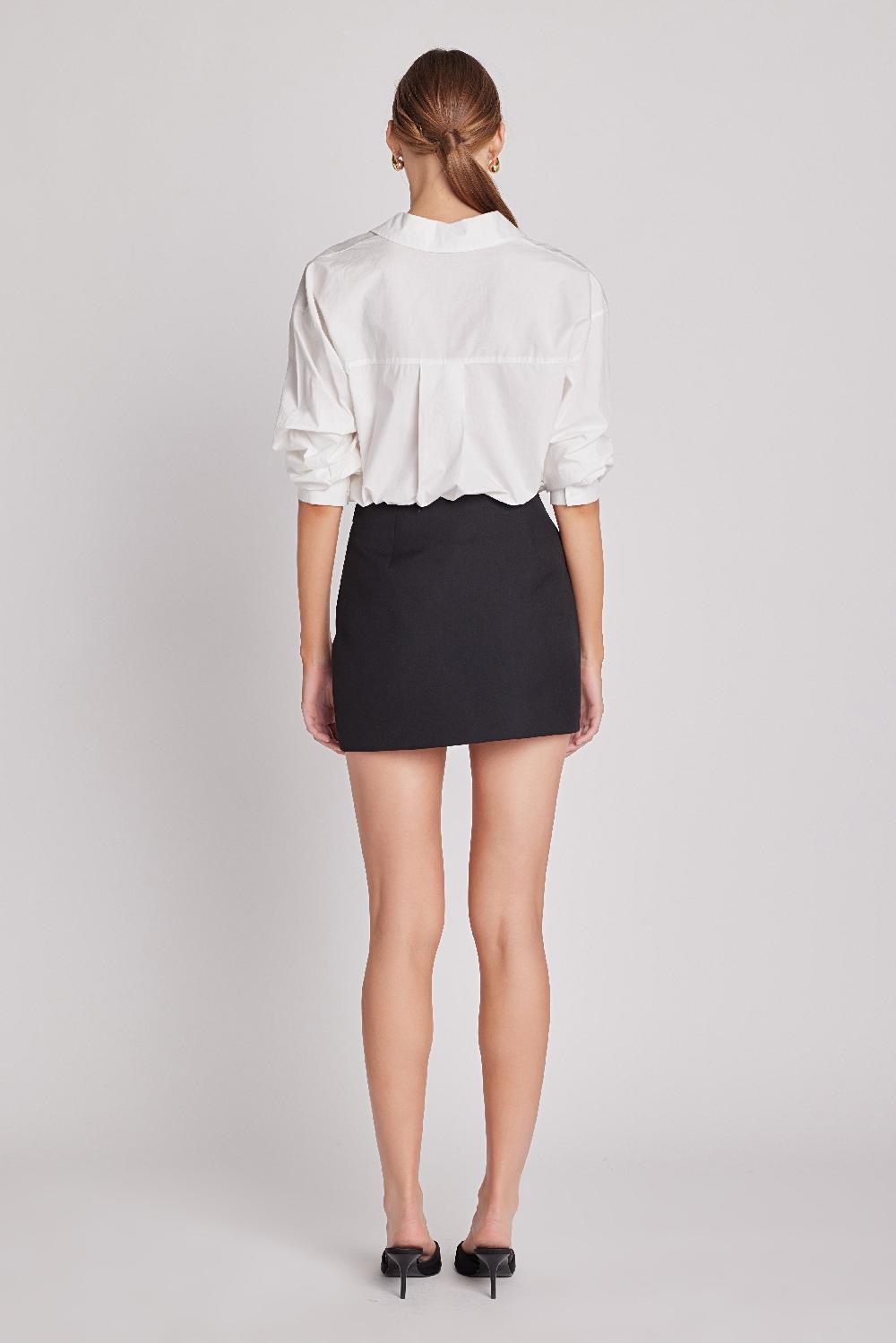 Endless Rose Renee Bow Cut Out Mini Skirt BLACK/IVORY