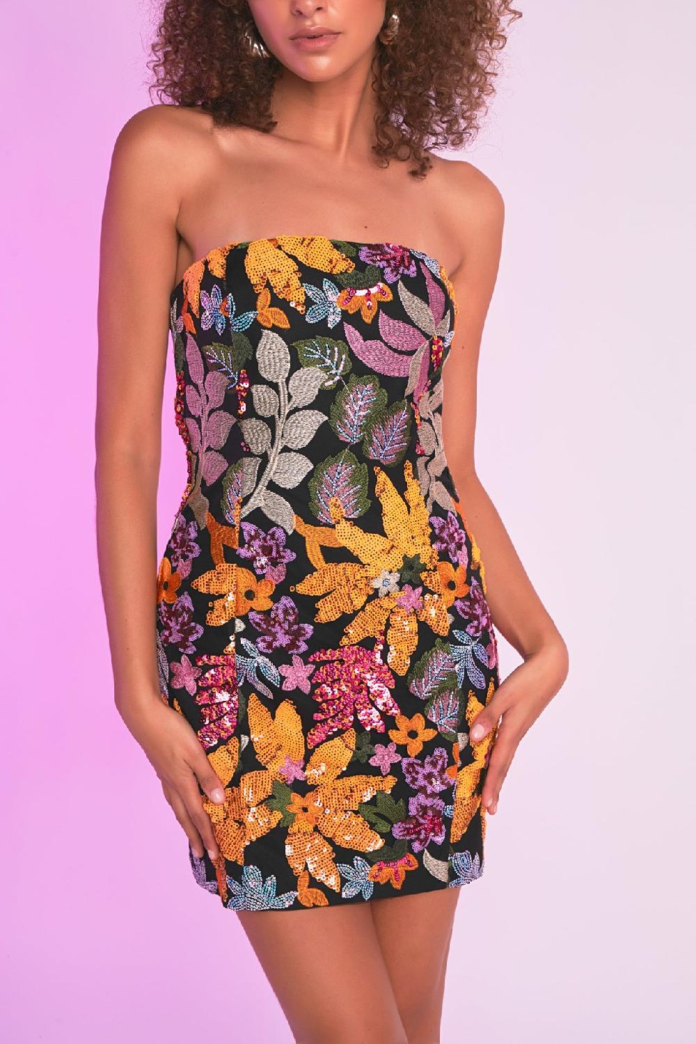 Endless Rose Sequin Sleeveless Mini Dress BLACK MULTI