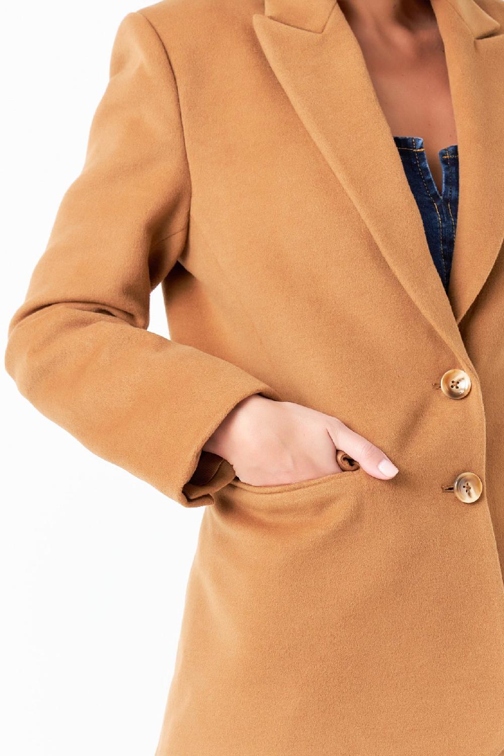 Endless Rose Single Breasted Oversized Blazer BROWN