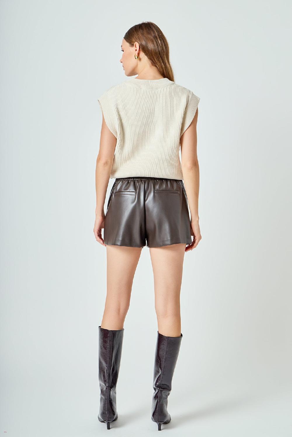 Endless Rose Sleeveless Round Neck Vest Knit Top CREAM