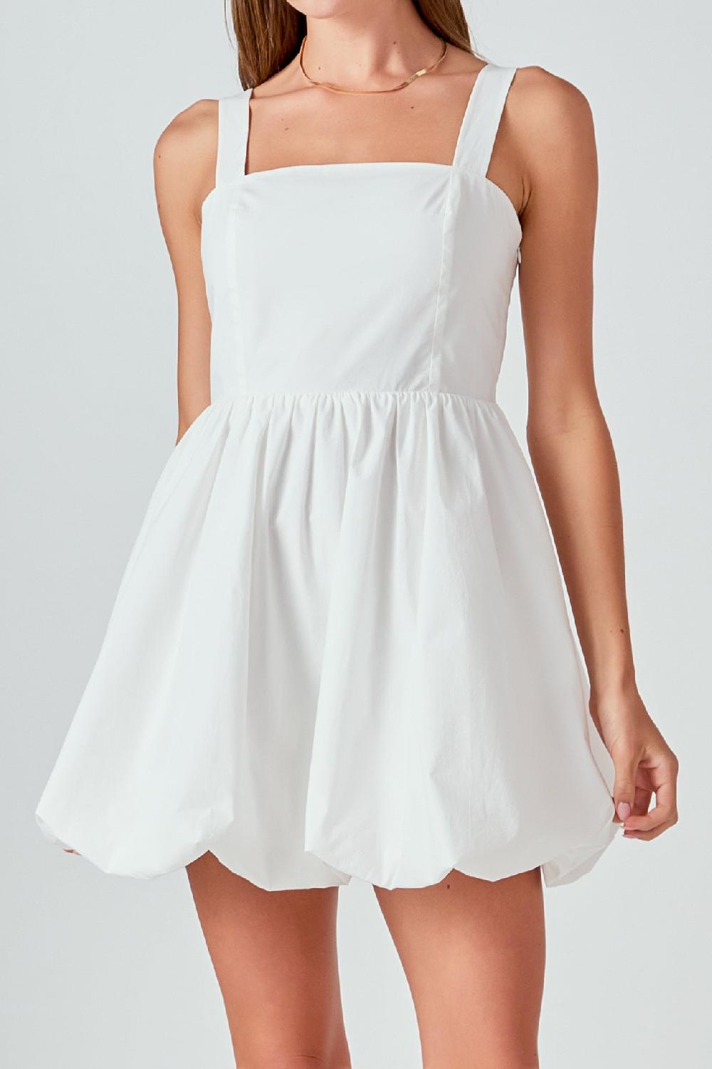 Endless Rose Square Neckline Shoulder Straps Mini Dress OFF WHITE