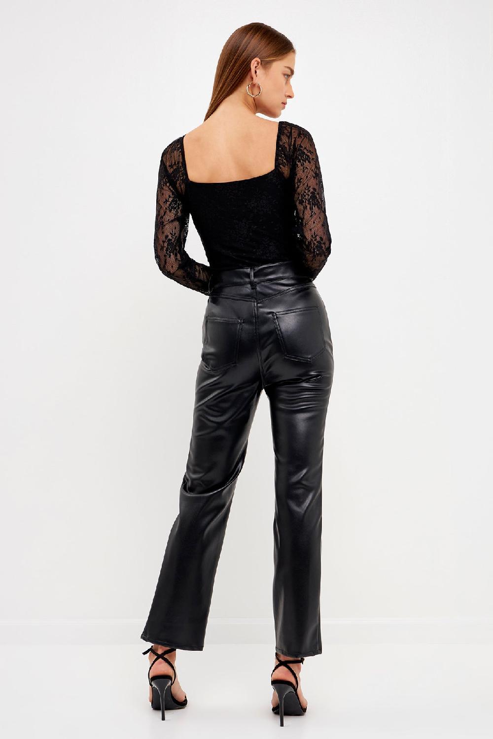 Endless Rose Super Cheeky Floral Lace Bodysuit BLACK