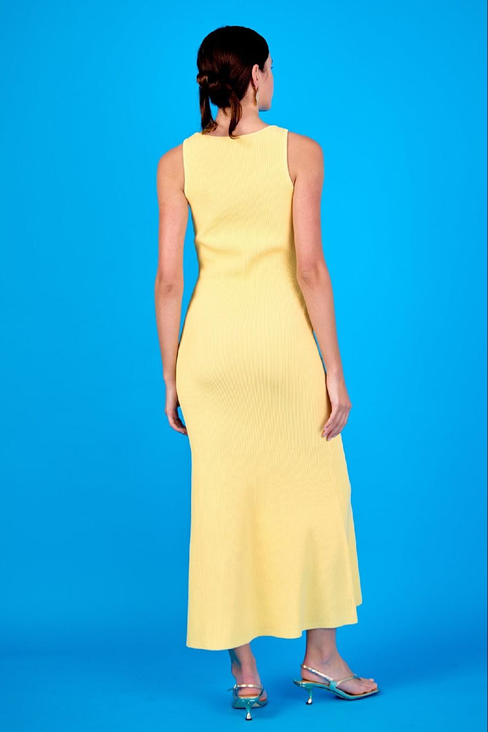 Endless Rose Sweetheart Neckline Ribbed Knit Maxi BUTTER