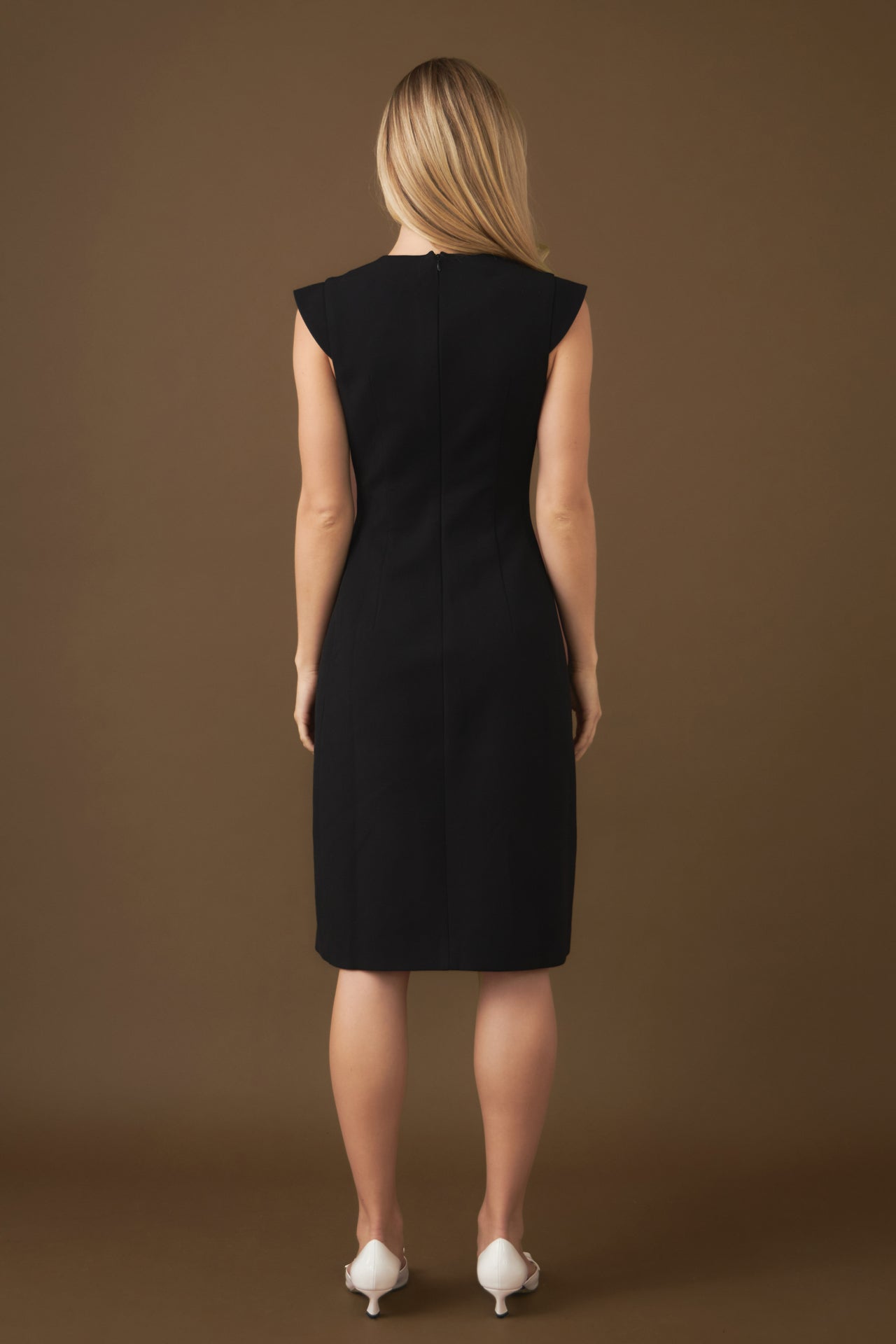 Endless Rose Voluminous Cap Sleeve Midi Dress BLACK