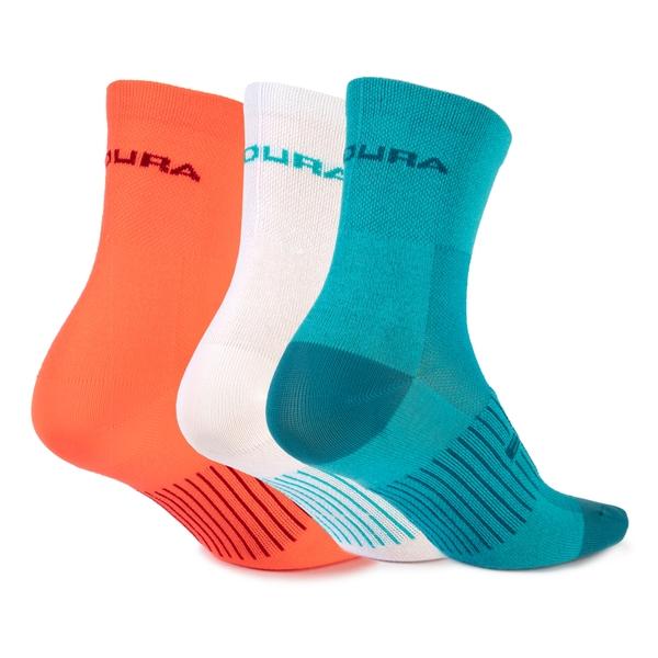 Endura COOLMAX® Stripe Socks Triple Pack - Pacific Blue