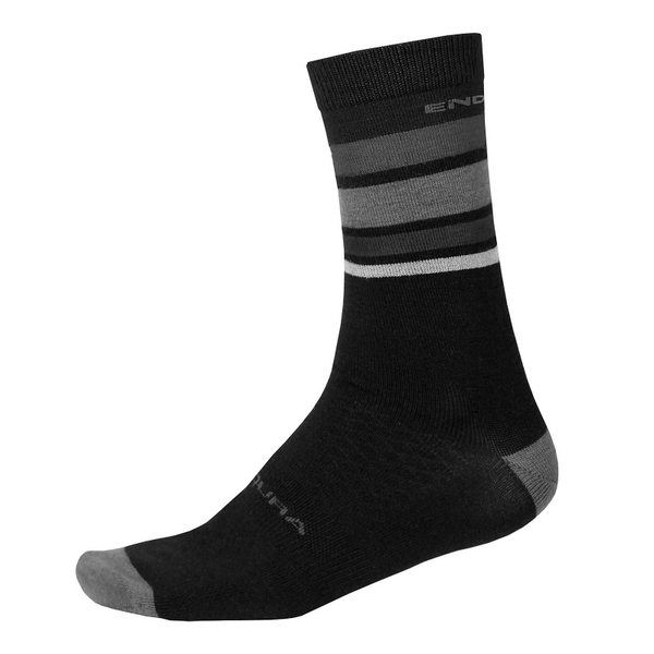endura Baabaa Merino Stripe Socks - Matt Black