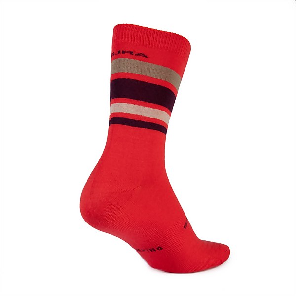 Endura Baabaa Merino Stripe Socks - Pomegranate