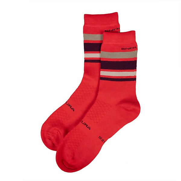 Endura Baabaa Merino Stripe Socks - Pomegranate