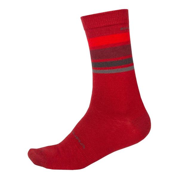 endura Baabaa Merino Stripe Socks - Red