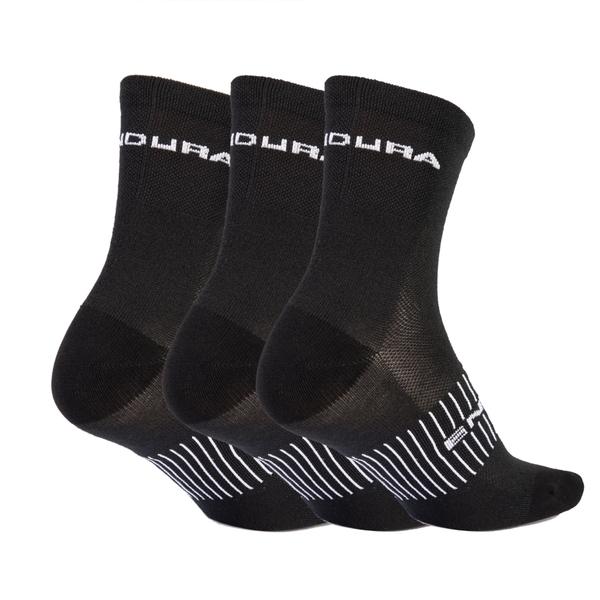 Endura COOLMAX® Stripe Socks Triple Pack - Black