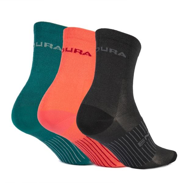 Endura COOLMAX® Stripe Socks Triple Pack - Black
