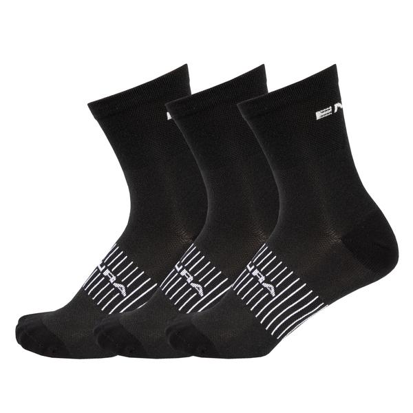 endura COOLMAX® Stripe Socks Triple Pack - Black