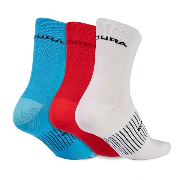 Endura COOLMAX® Stripe Socks Triple Pack - White