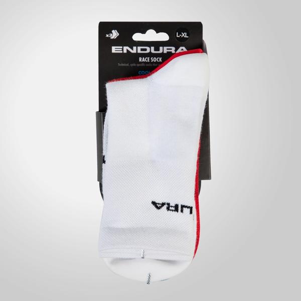 Endura COOLMAX® Stripe Socks Triple Pack - White