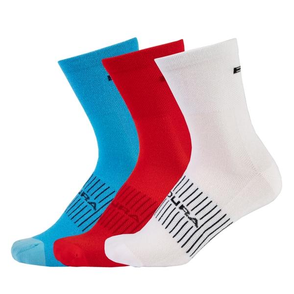 endura COOLMAX® Stripe Socks Triple Pack - White